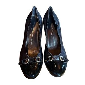 AGL Attilio Giusti Leombruni Burnished Bronze Brown Cap Toe Pumps Womens EU 37.5